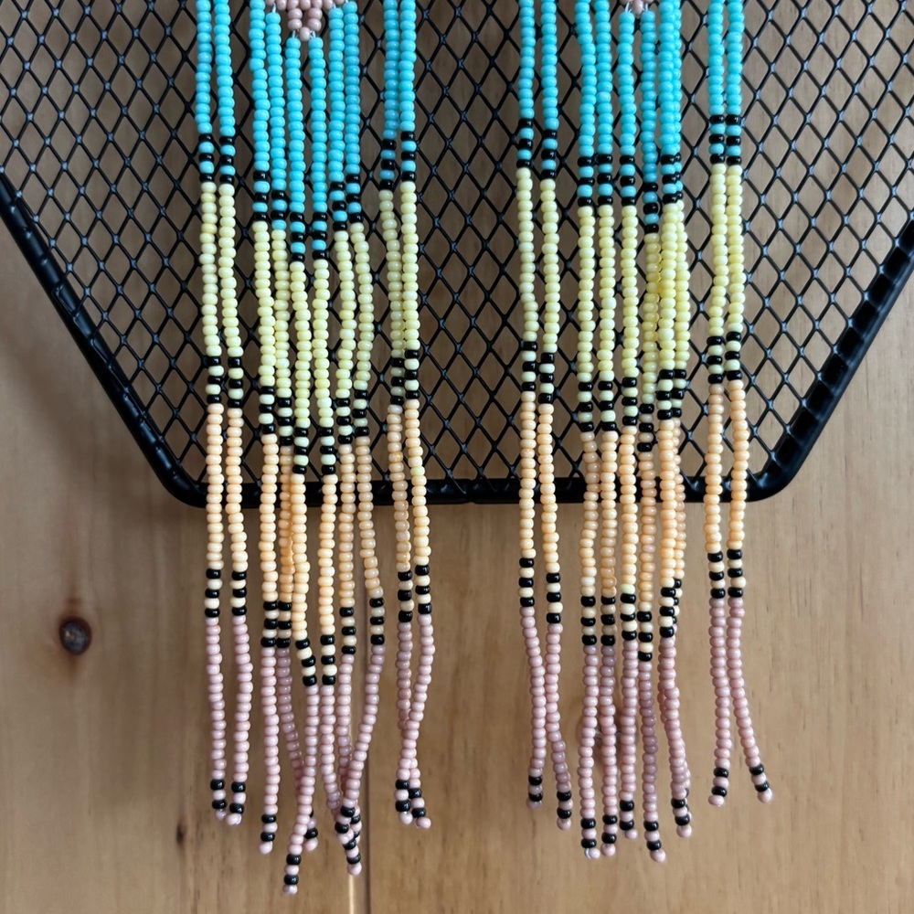 💕New Listing 💕 Handmade Chakira bead extra long earrings - Picture 5 of 8
